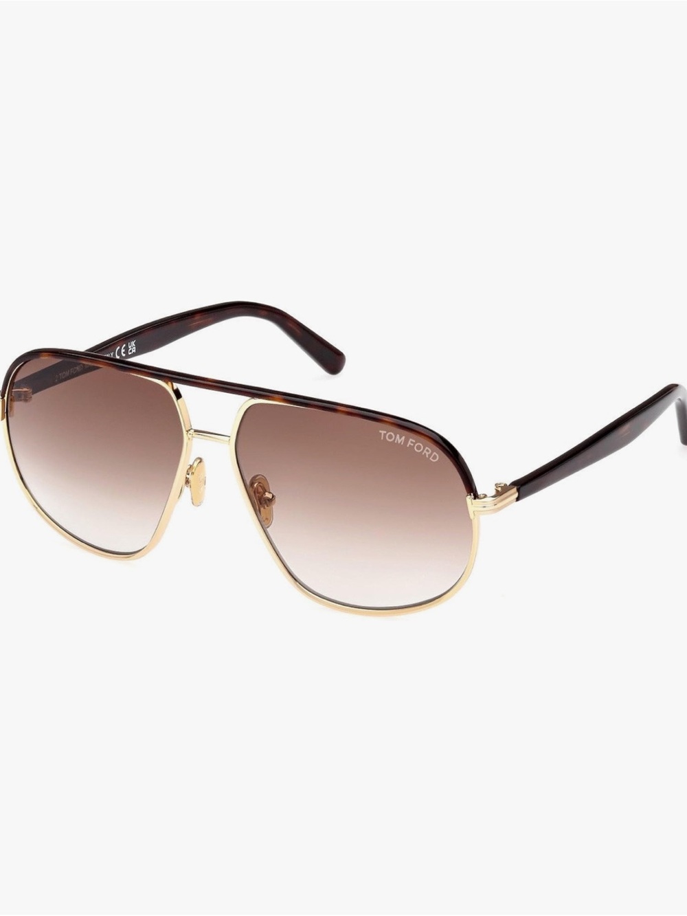 Tom Ford Gold Frame Sunglasses with Brown Gradient Lenses